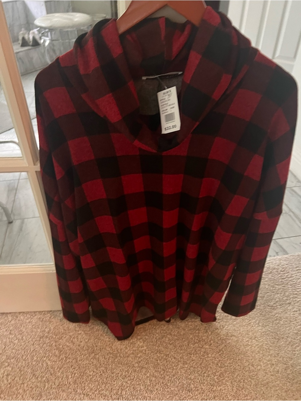 Cozy Red & Black Buffalo Plaid Hooded Sweater